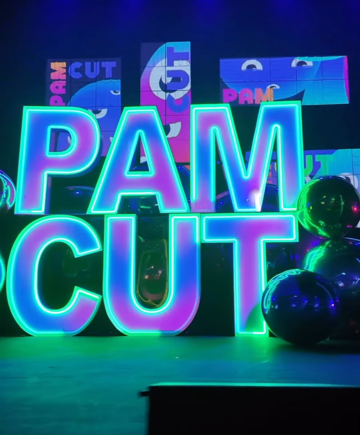 Illuminated PAM CUT marquee installation